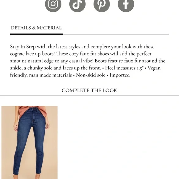 NIB Cognac Sherling trim lug lace up boot - Picture 6 of 12